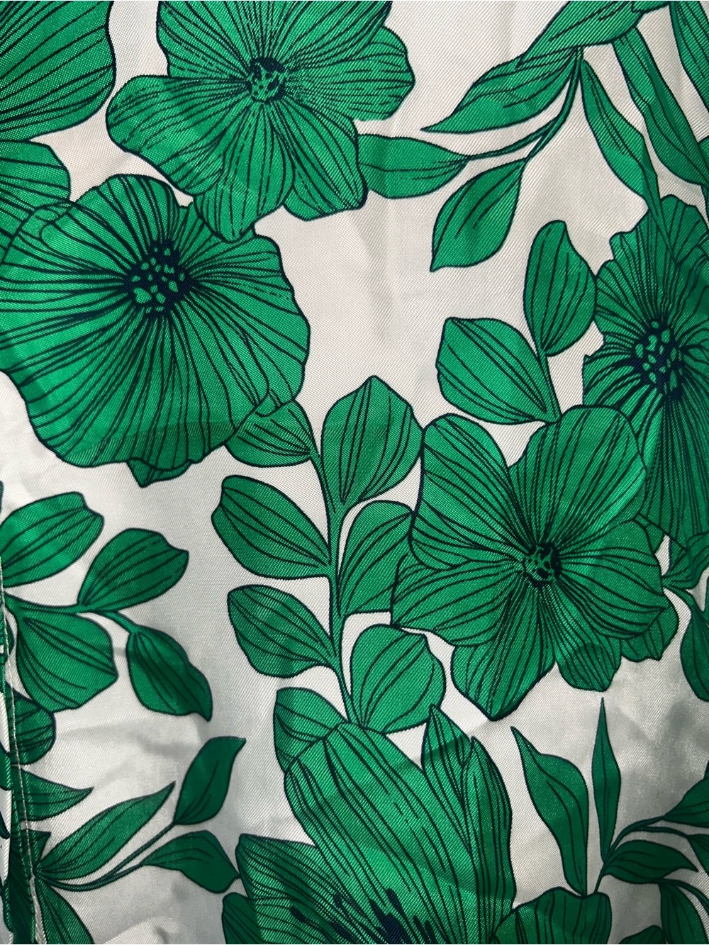 J. Crew White Button-Down Shirt with Green Floral Print - Picture 4 of 8